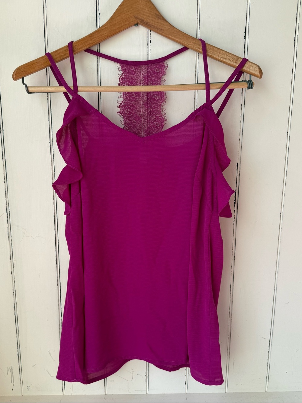 Skies Are Blue Pink Racer Back Lace Tank Top